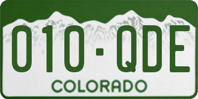 CO license plate 010QDE