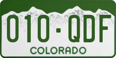 CO license plate 010QDF