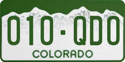 CO license plate 010QDO