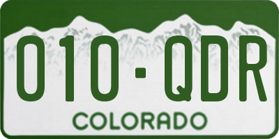 CO license plate 010QDR