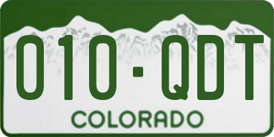 CO license plate 010QDT