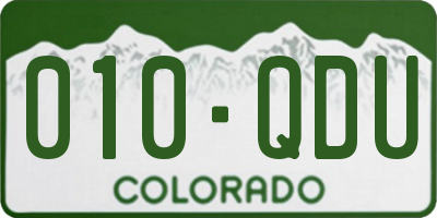CO license plate 010QDU