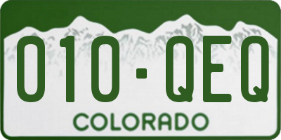 CO license plate 010QEQ