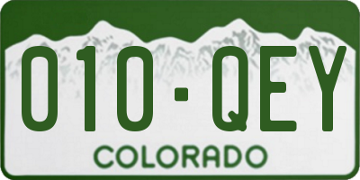 CO license plate 010QEY
