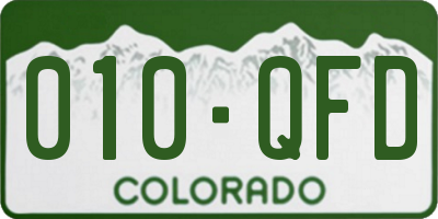 CO license plate 010QFD
