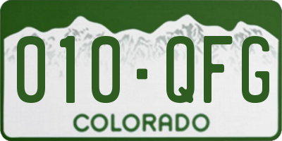 CO license plate 010QFG