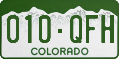 CO license plate 010QFH