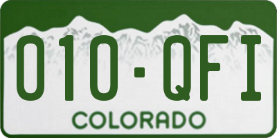 CO license plate 010QFI