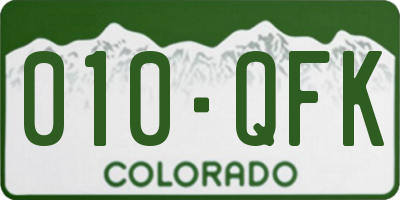 CO license plate 010QFK