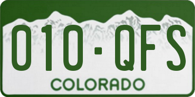 CO license plate 010QFS
