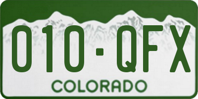 CO license plate 010QFX