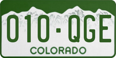CO license plate 010QGE