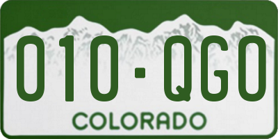 CO license plate 010QGO
