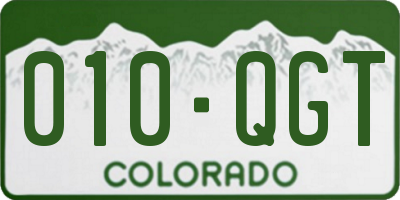 CO license plate 010QGT