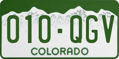 CO license plate 010QGV