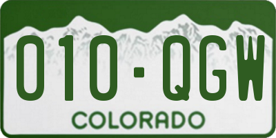 CO license plate 010QGW