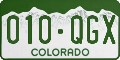 CO license plate 010QGX