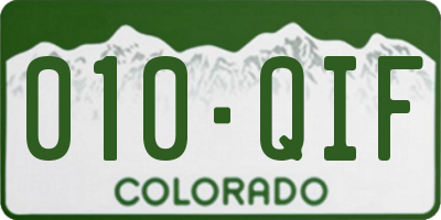 CO license plate 010QIF