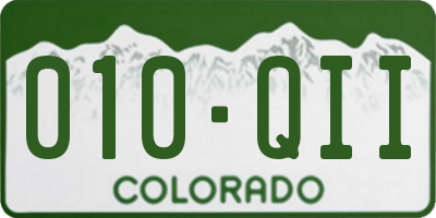 CO license plate 010QII