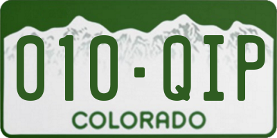 CO license plate 010QIP