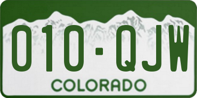 CO license plate 010QJW