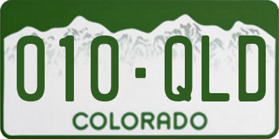 CO license plate 010QLD