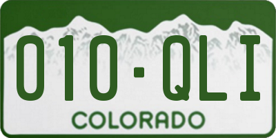 CO license plate 010QLI