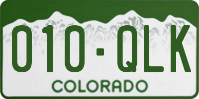 CO license plate 010QLK