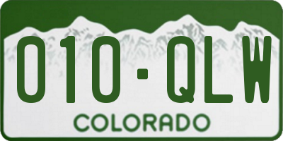 CO license plate 010QLW