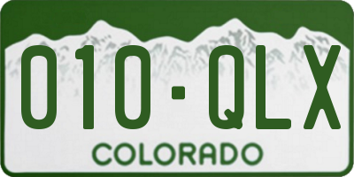 CO license plate 010QLX
