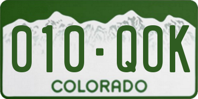 CO license plate 010QOK