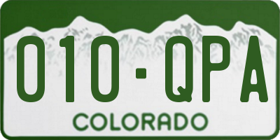 CO license plate 010QPA