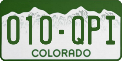 CO license plate 010QPI