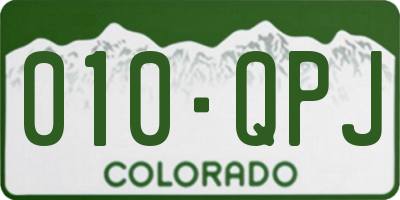 CO license plate 010QPJ