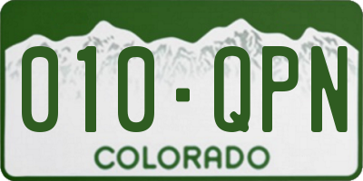 CO license plate 010QPN