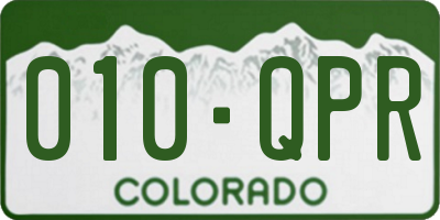 CO license plate 010QPR
