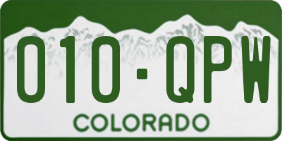 CO license plate 010QPW