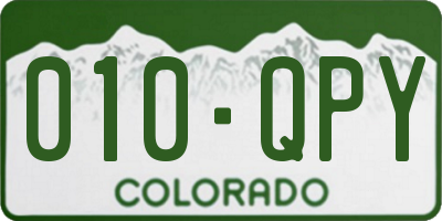 CO license plate 010QPY