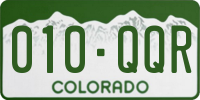 CO license plate 010QQR