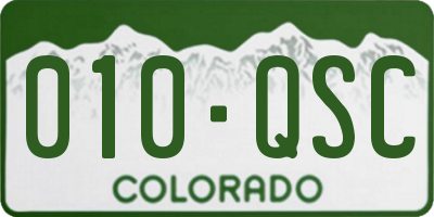 CO license plate 010QSC