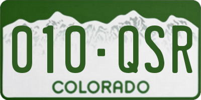 CO license plate 010QSR