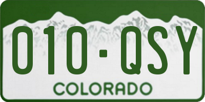 CO license plate 010QSY