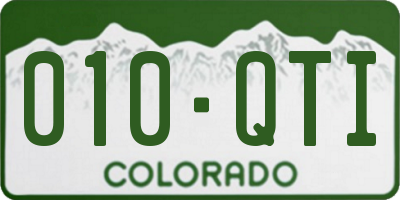 CO license plate 010QTI