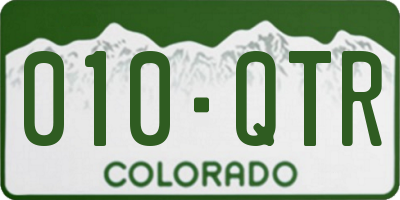 CO license plate 010QTR