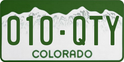 CO license plate 010QTY