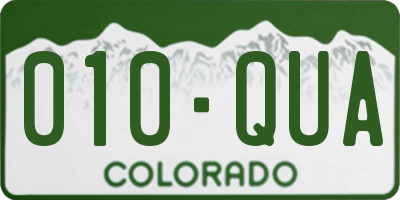 CO license plate 010QUA