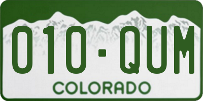 CO license plate 010QUM