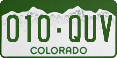 CO license plate 010QUV