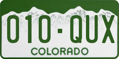 CO license plate 010QUX