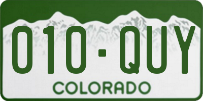 CO license plate 010QUY